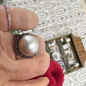 Silpada Silver Ring with White Pearl